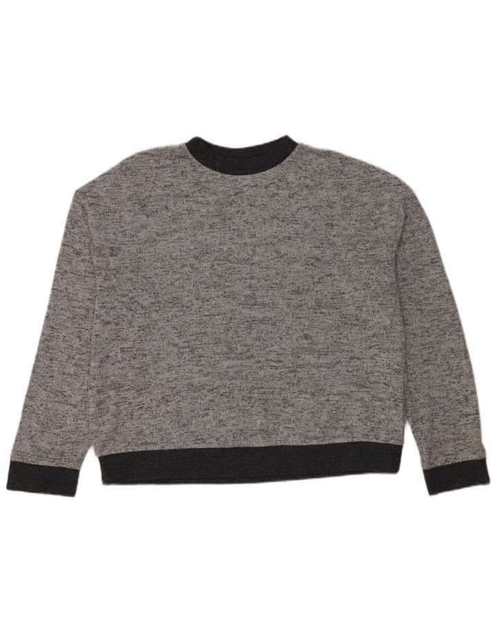 Damski sweter z okrągłym dekoltem Topshop UK 12, średni szary nakrapiany