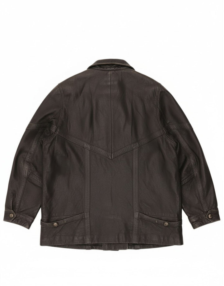 Vintage damska kurtka skórzana oversize EU 46 XL, czarna skóra