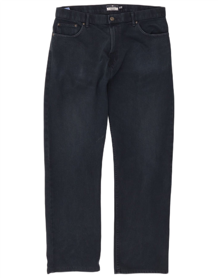 Marks & Spencer Męskie niebieskie dżinsy Harbor Straight W36 L31 Granatowe, bawełniane