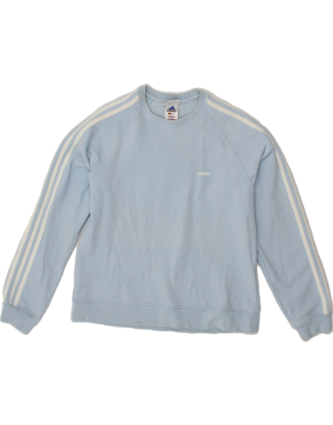 ADIDAS Womens Sweatshirt Jumper UK 12 Medium  Blue Cotton Vintage Adidas and Second-Hand Adidas from Messina Hembry 