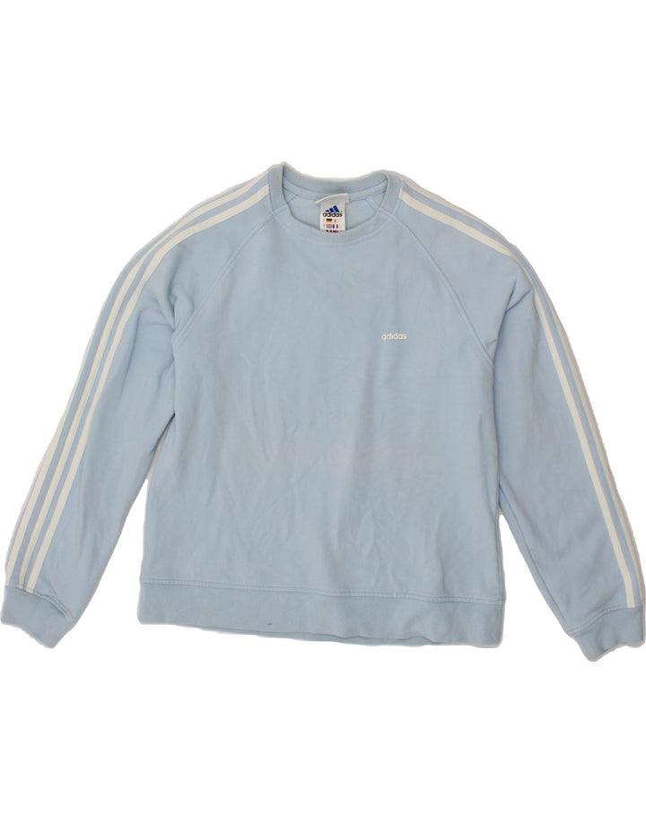 ADIDAS Womens Sweatshirt Jumper UK 12 Medium  Blue Cotton Vintage Adidas and Second-Hand Adidas from Messina Hembry 