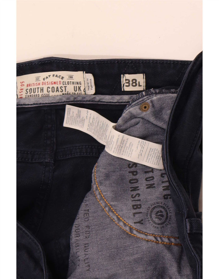 Męskie jeansy slim fit Fat Face W38 L32 Granatowa bawełna