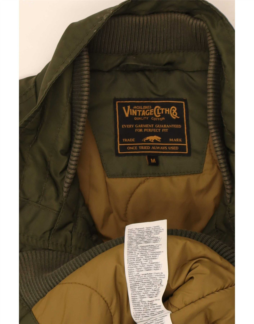 Męska kurtka bomber Jack & Jones UK 38, średni nylon w kolorze khaki