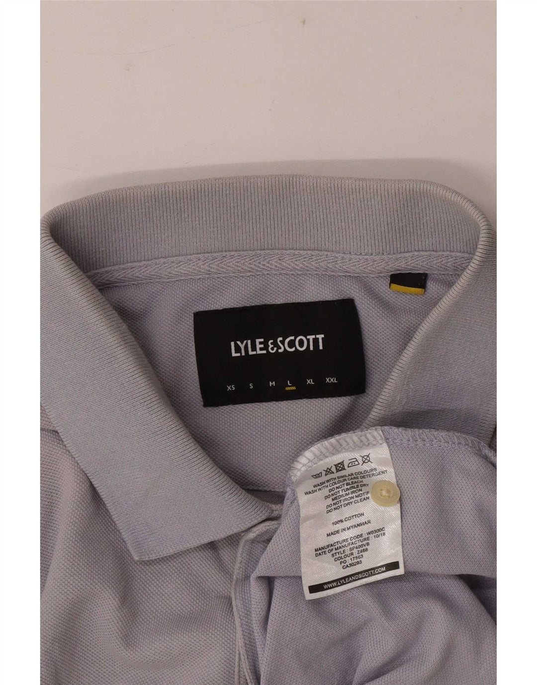 Męska koszulka polo z krótkim rękawem Lyle & Scott, duża, szara, bawełniana