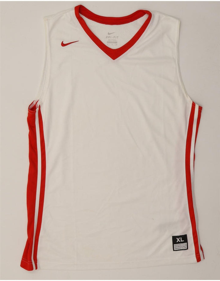 Męska kamizelka Nike Dri Fit XL, biały, poliester z blokami kolorów