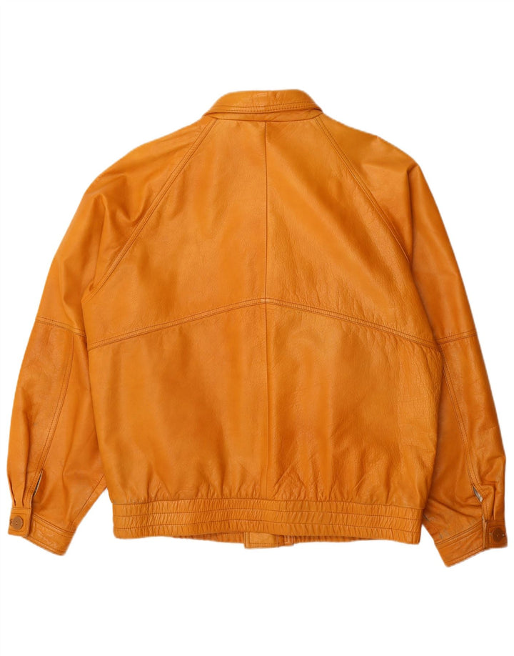 Vintage męska kurtka skórzana IT 54 2XL brązowa skóra