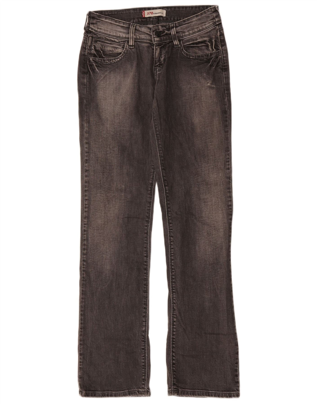 Damskie jeansy Levi's 570 Straight W28 L31 Szara bawełna