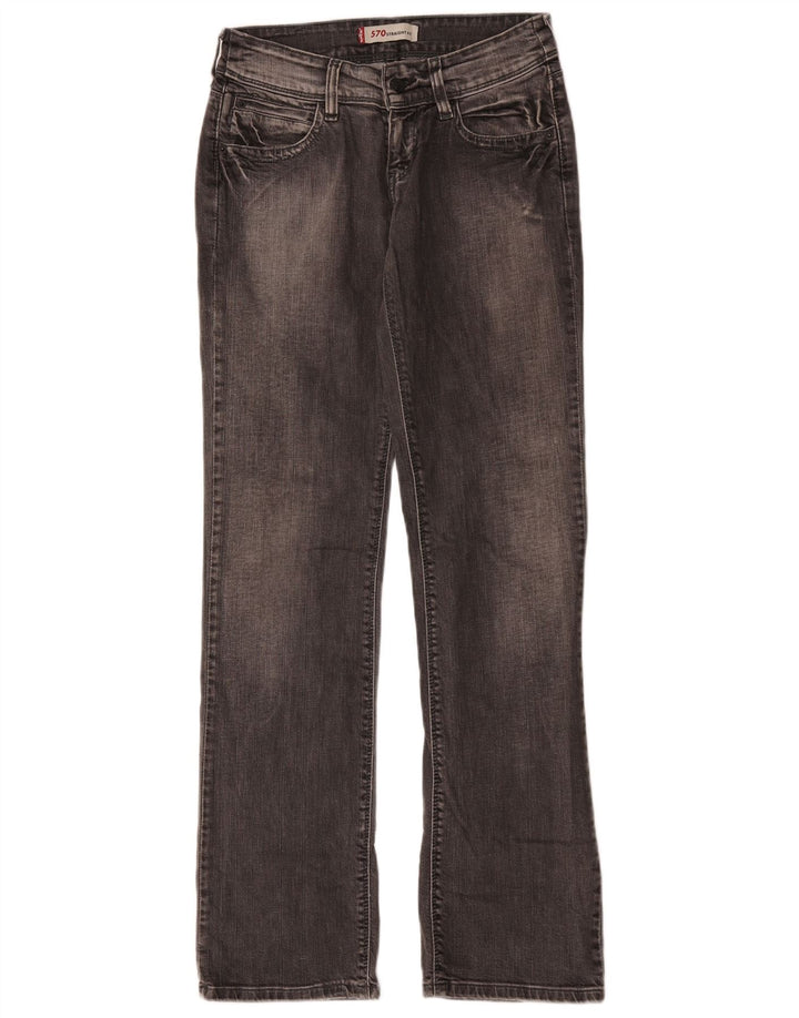 Damskie jeansy Levi's 570 Straight W28 L31 Szara bawełna