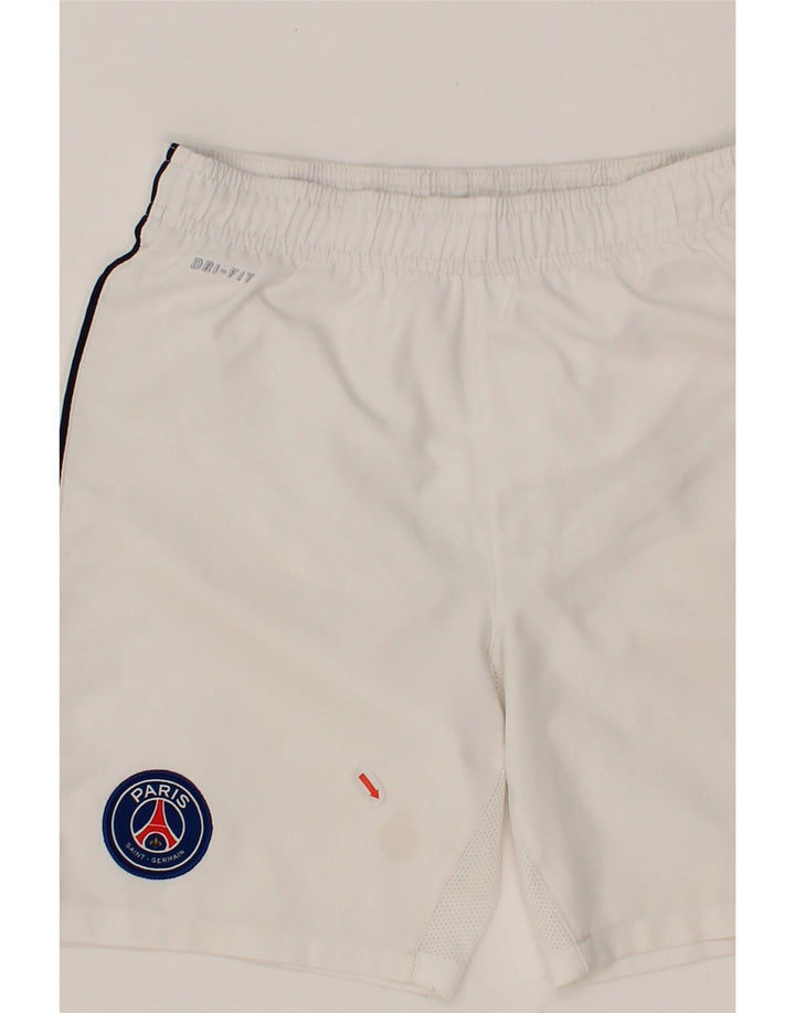 NIKE Boys Paris Saint- Germain Sport Shorts 10-11 Years Medium White Vintage Nike and Second-Hand Nike from Messina Hembry 