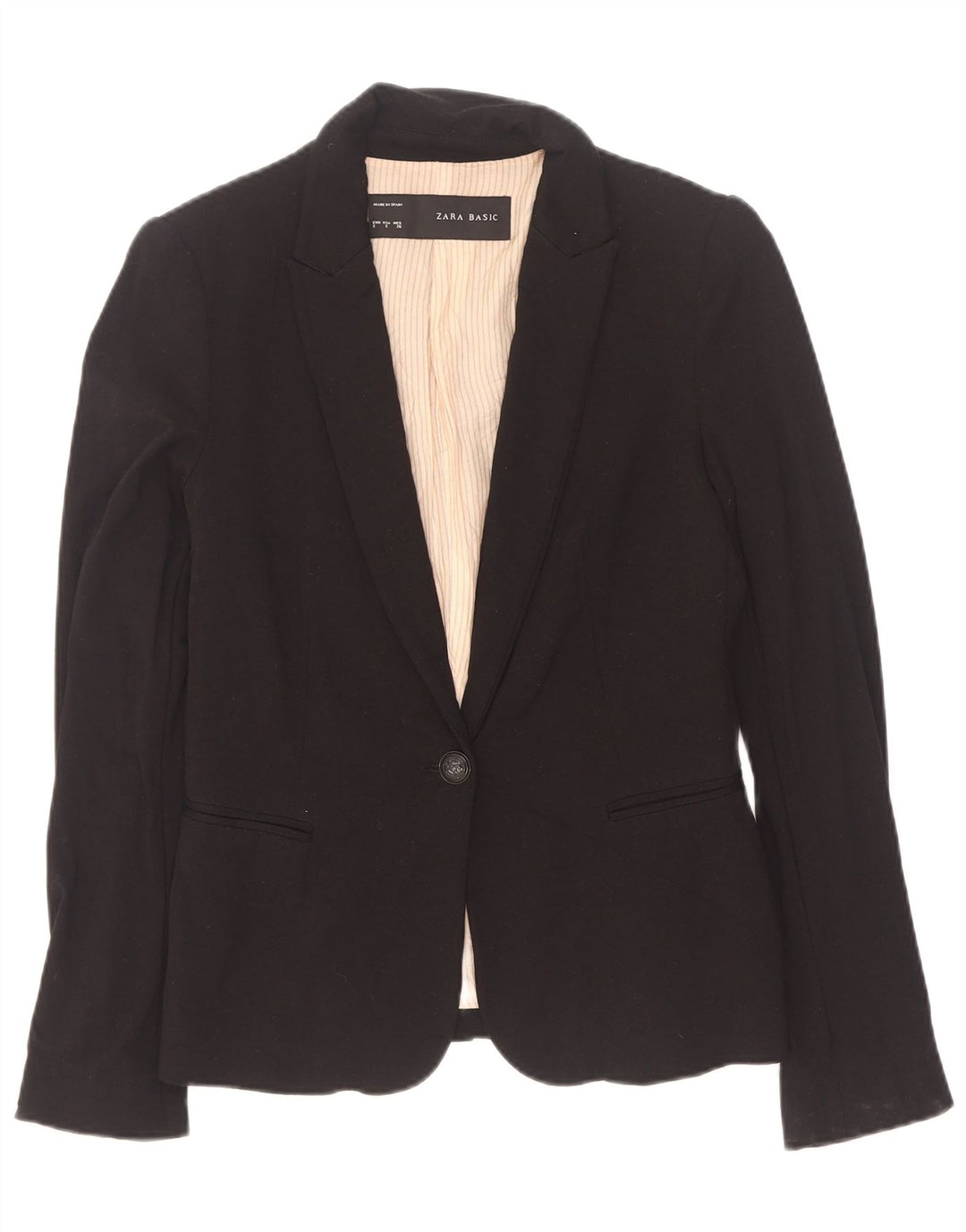 Zara damska marynarka zapinana na 1 guzik UK 10 Small Black Acetate