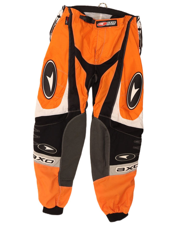 Spodnie męskie AXO Graphic Moto Racer EU 54 2XL W38 L30 Pomarańczowe bloki kolorów