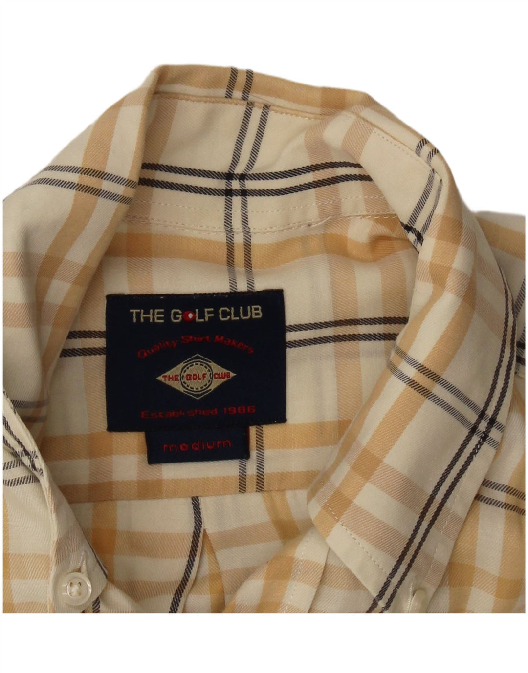 Koszula męska VINTAGE, bawełniana w średnią żółtą kratkę