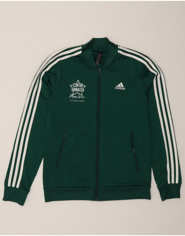 Damska kurtka dresowa Adidas z grafiką, UK 8/10, mała, zielona, poliestrowa