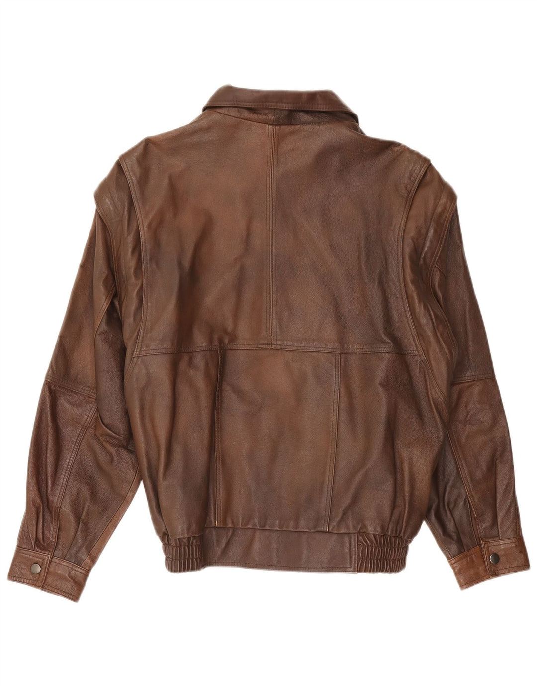 Vintage męska kurtka skórzana UK 38 średnio brązowa skórzana retro