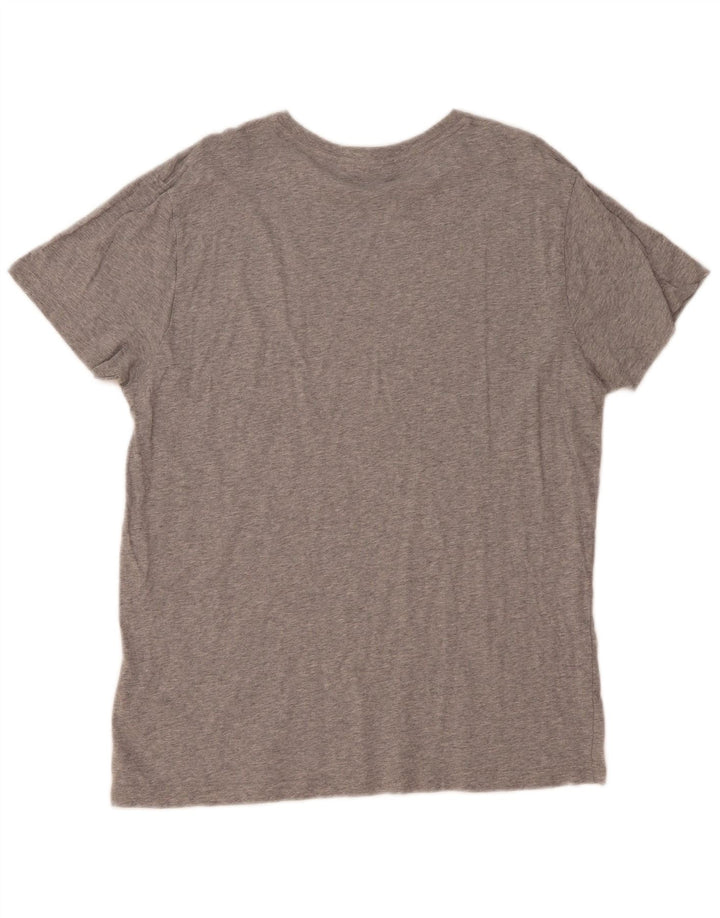 Męski T-shirt z grafiką Gant, duży, szary, bawełniany