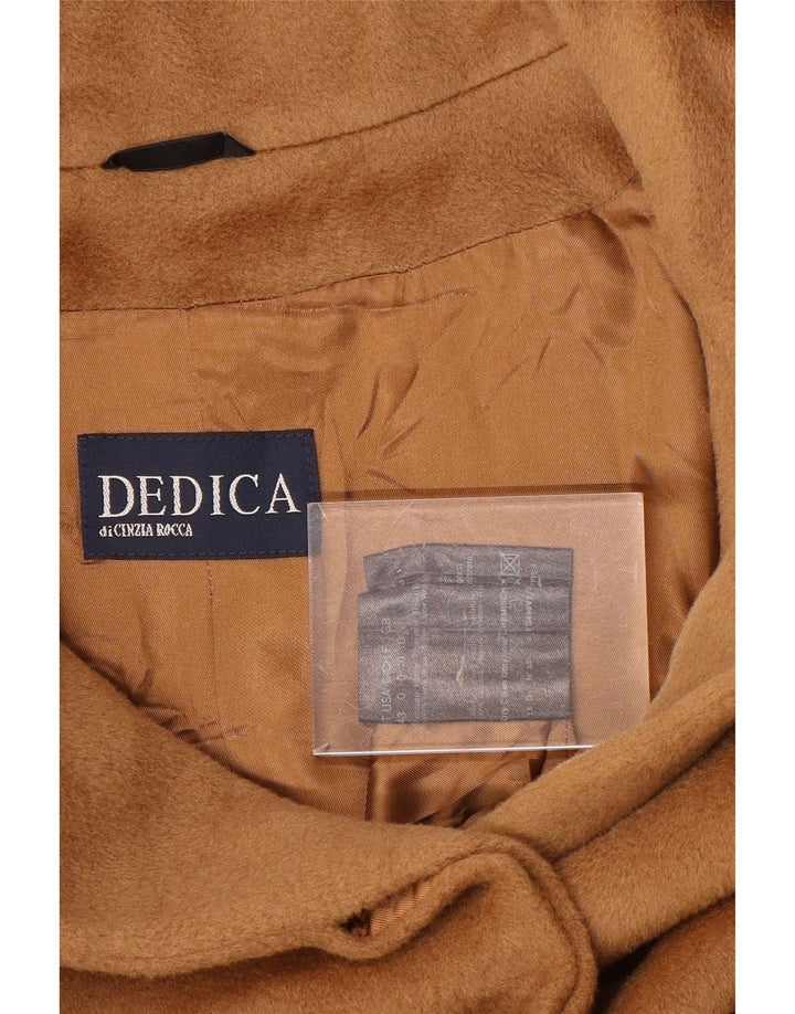 Płaszcz damski w stylu vintage IT 43 Średni brązowy wełniany