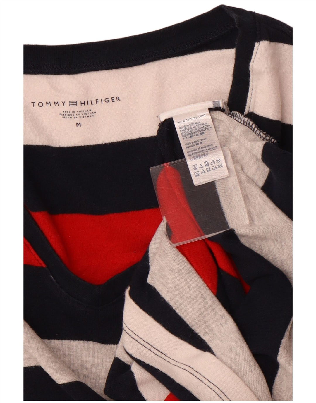 T-shirt damski TOMMY HILFIGER Top UK 12 w średnie, wielokolorowe paski