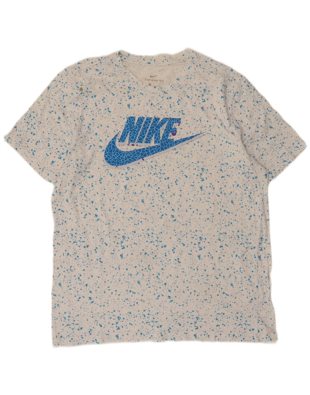Męski T-shirt z grafiką Nike, duży, biały, bawełniany w cętki