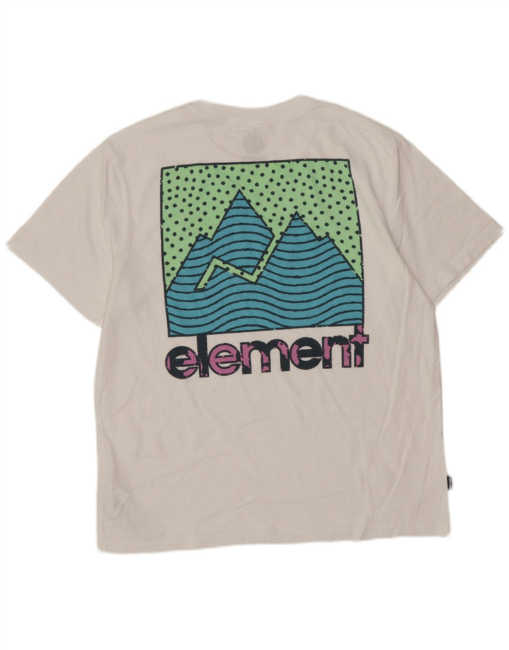 Męski T-shirt Element o regularnym kroju z grafiką, mały, biały, bawełniany