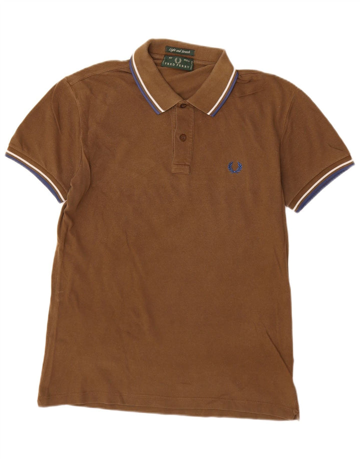Męska koszulka polo Fred Perry, lekka i rozciągliwa, średnio brązowa, bawełniana