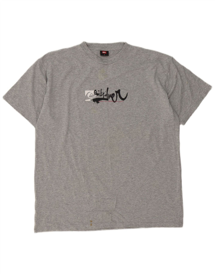 Męski T-shirt z grafiką Quiksilver, duży, szary