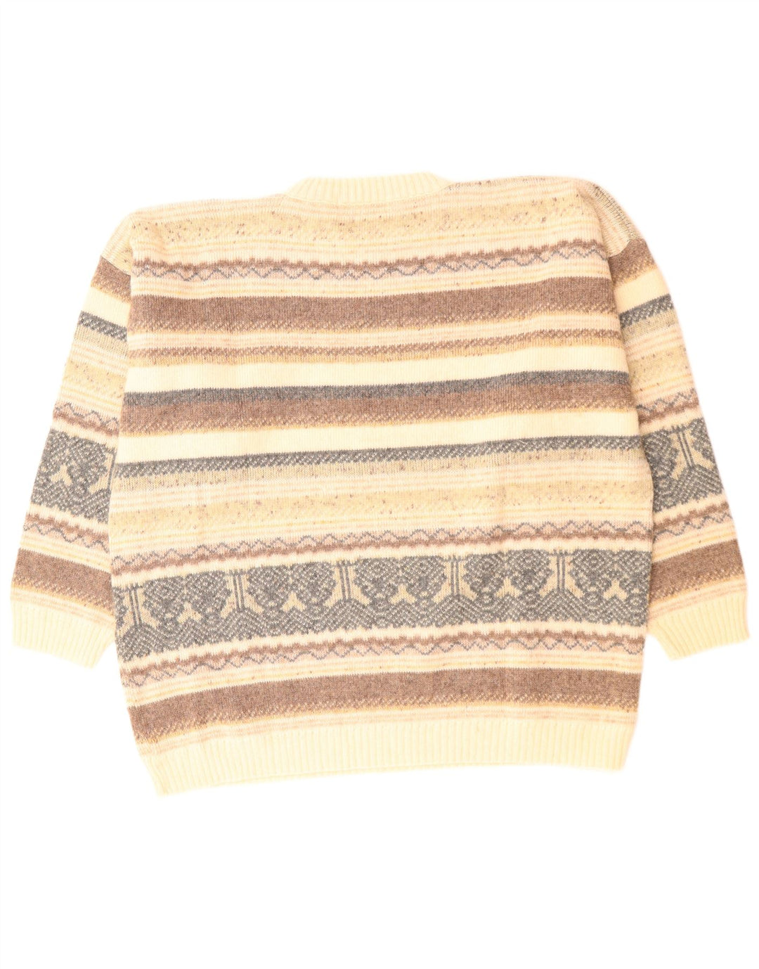 ST. BERNARD Męski sweter z okrągłym dekoltem, rozmiar 44/46 XL, beżowy Fair Isle