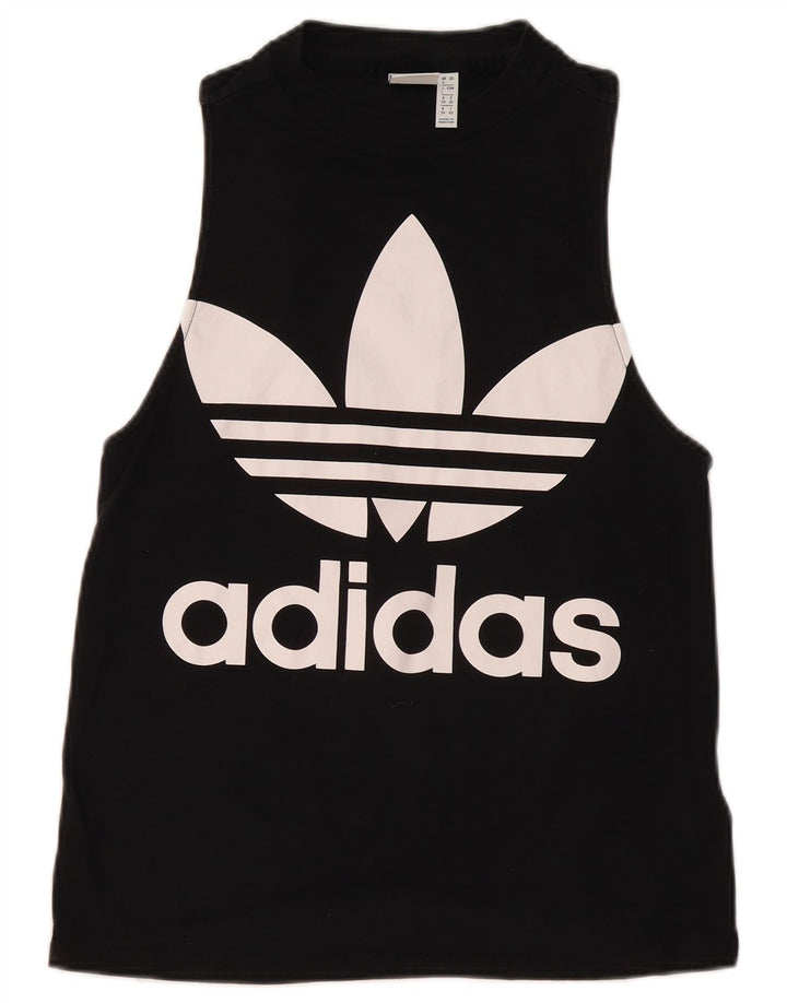 Damska kamizelka graficzna Adidas Top UK 8 Mała czarna bawełna