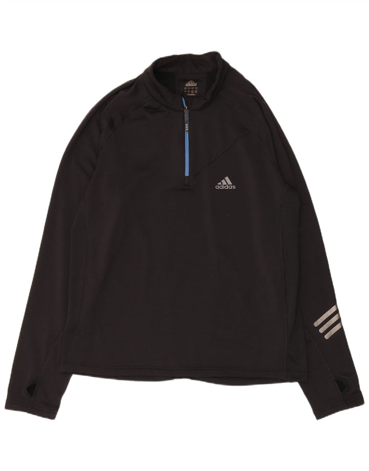 Adidas Męski dres z zamkiem błyskawicznym, duży, czarny poliester