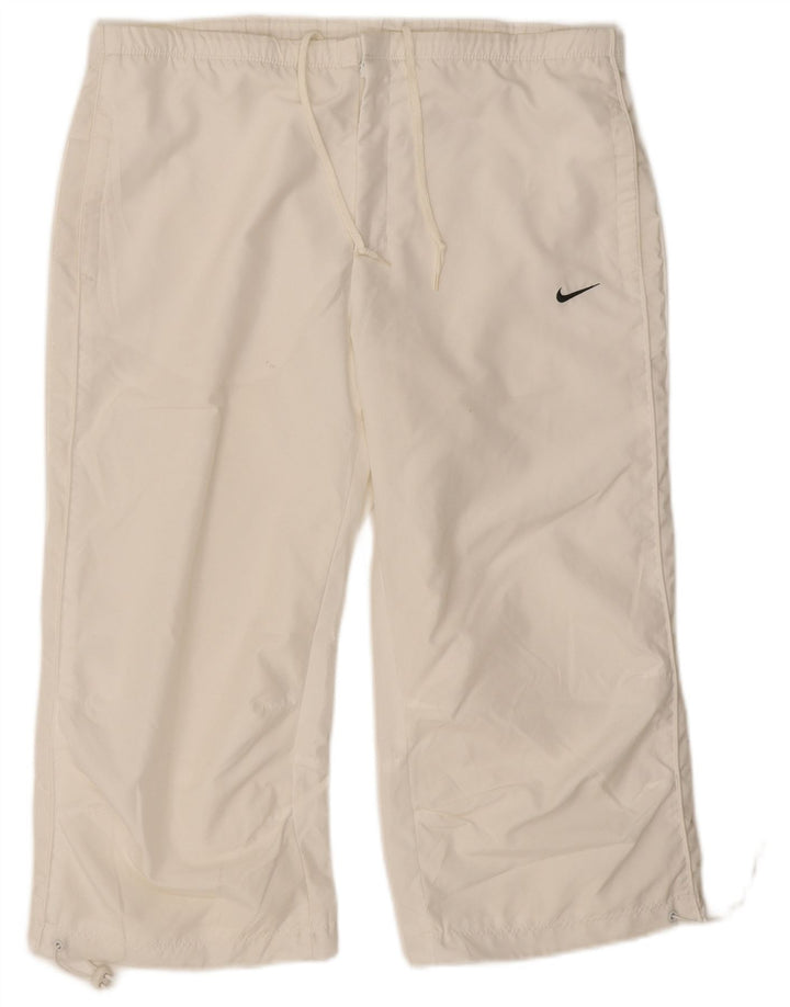 Damskie spodnie dresowe Nike Capri UK 14/16, duże, białe, poliestrowe