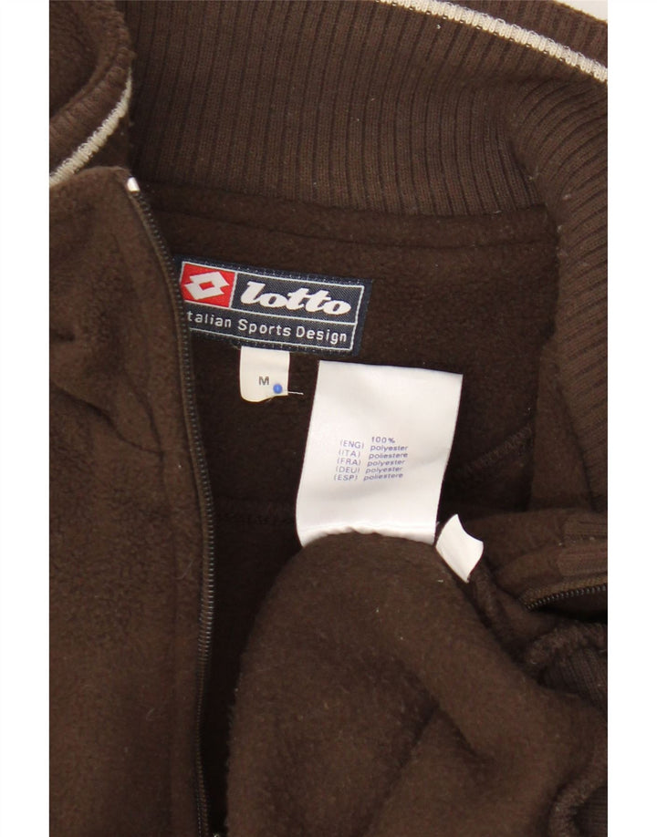 Męski sweter polarowy Lotto z zamkiem błyskawicznym, średni brązowy poliester