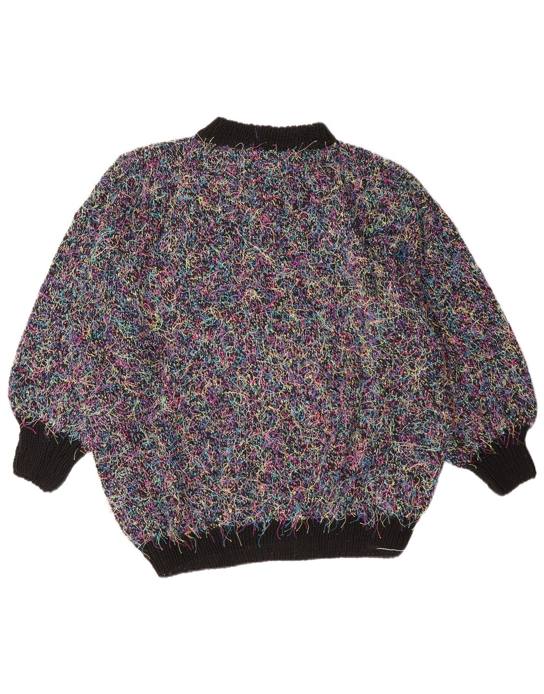 Vintage damski sweter oversize z golfem UK 18 XL, wielokolorowy