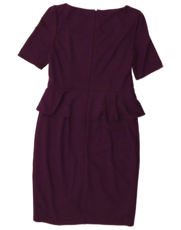 MARKS & SPENCER Damska sukienka peplum UK 14 Średni fioletowy poliester