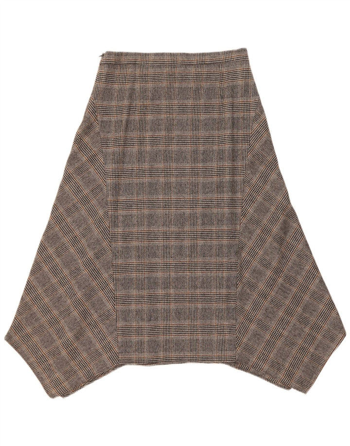 Spódnica asymetryczna Massimo Dutti damska EU 40 Medium W30 Szara wełniana kratka