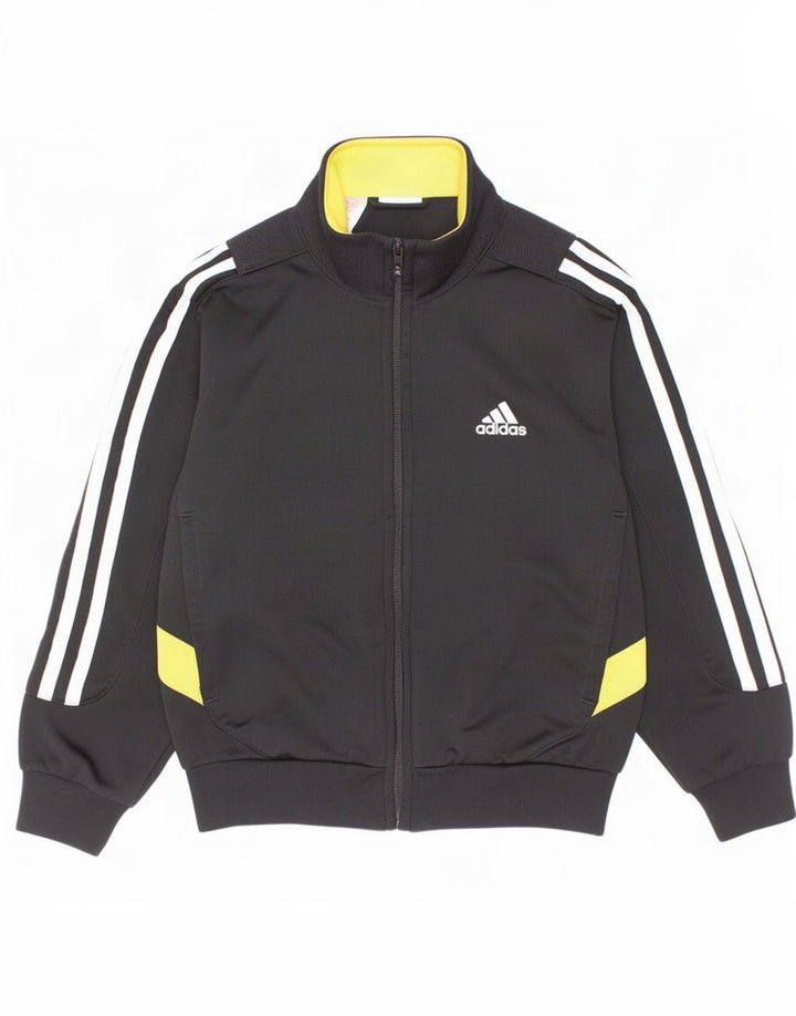 Chłopięca kurtka dresowa Adidas 5-6 lat Czarny poliester z blokami kolorów