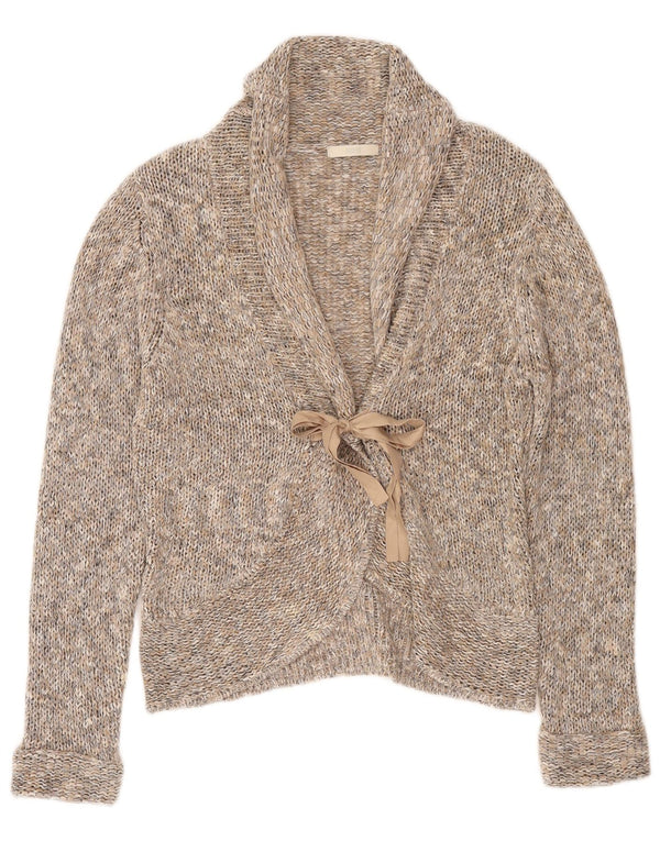 Marks & Spencer Damski sweter z wiązaniem z przodu, UK 14, duży, szary, nakrapiany