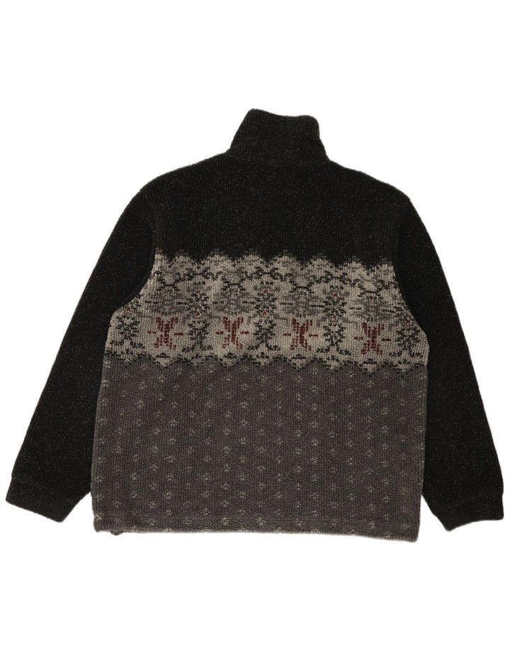 Męski sweter polarowy Colmar z zamkiem błyskawicznym, średni czarny Fair Isle