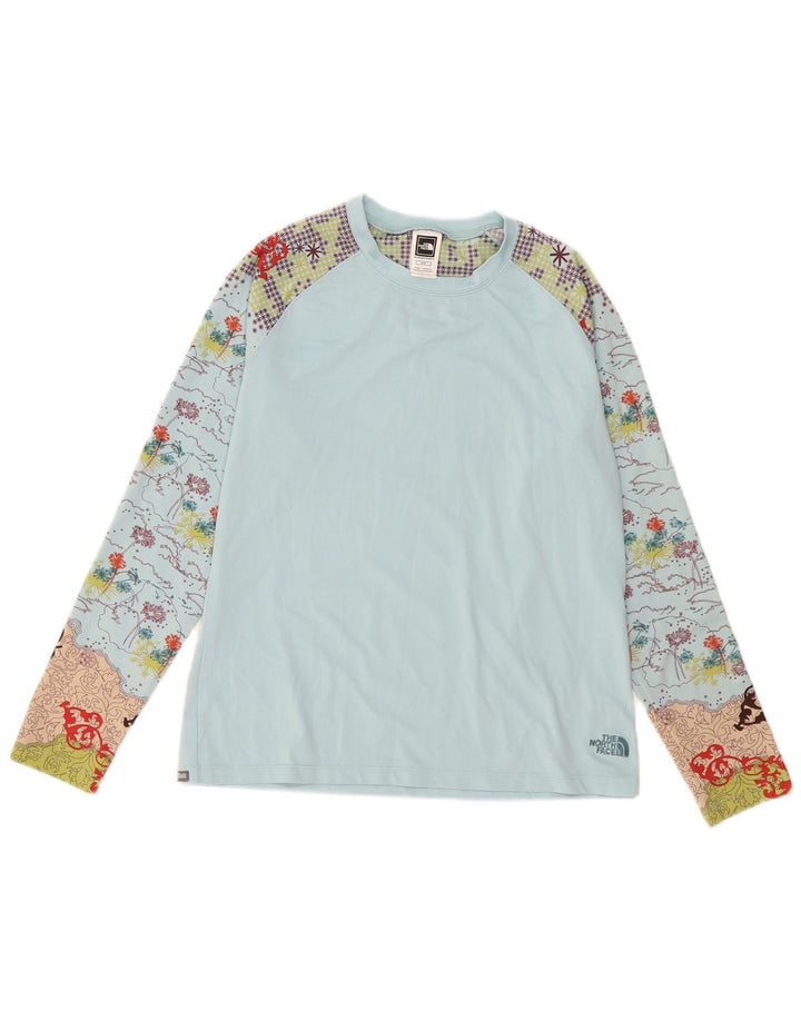 Damski top graficzny The North Face z długim rękawem, UK 14, średni niebieski, poliester