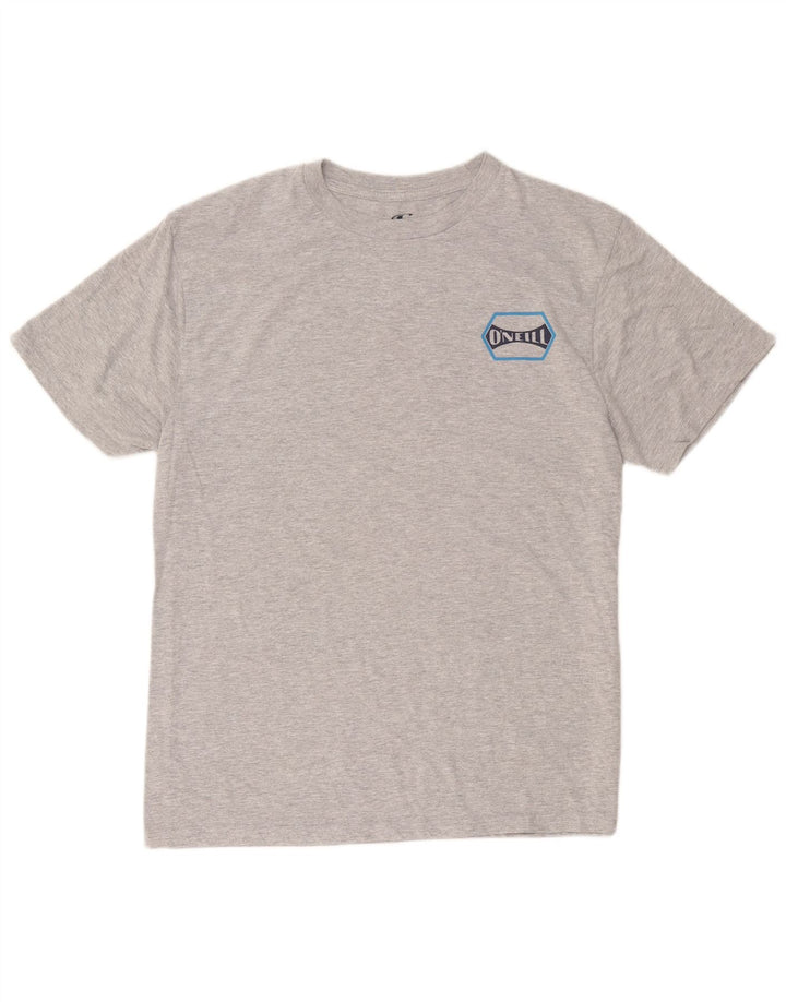 Męski T-shirt z grafiką O'Neill o nowoczesnym kroju, duży, szary, bawełniany