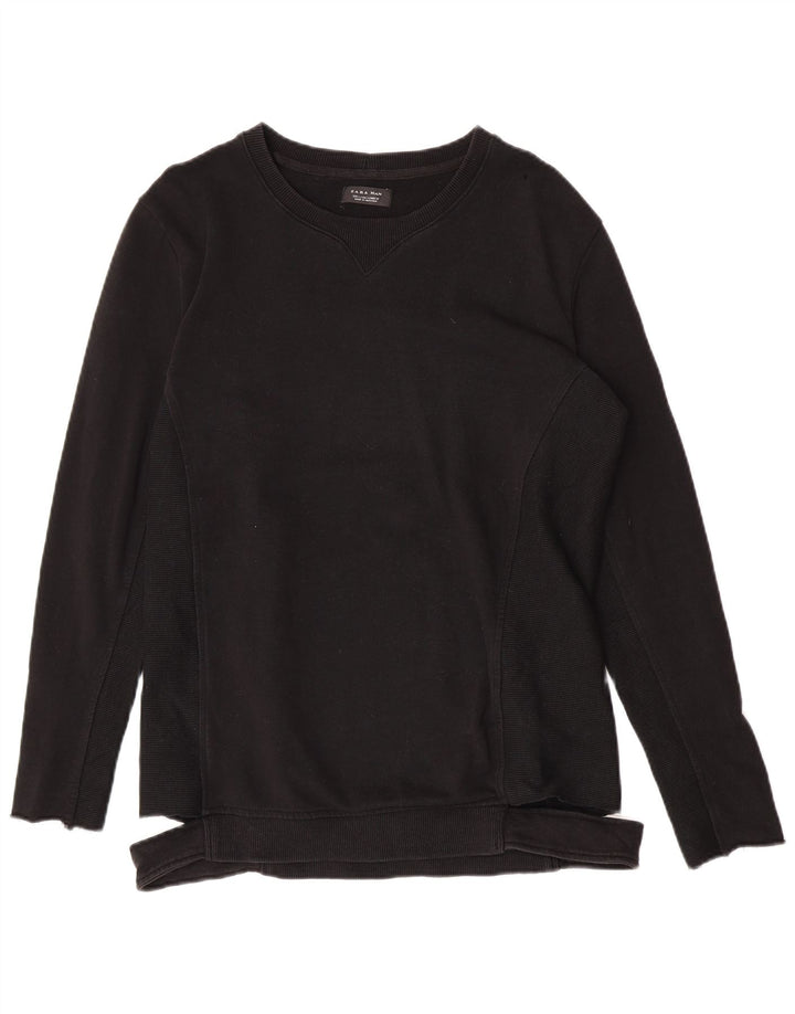 Męski sweter Zara, duży, czarny, bawełniany