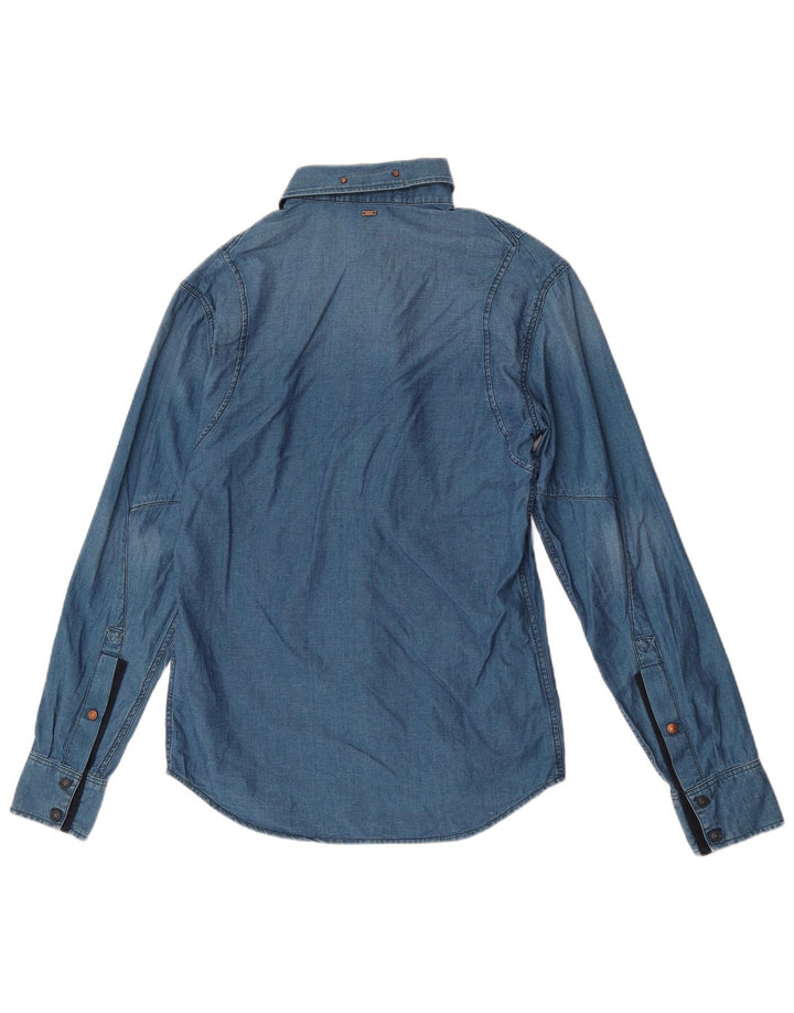 Koszula męska G-Star, mała, niebieska, bawełniana