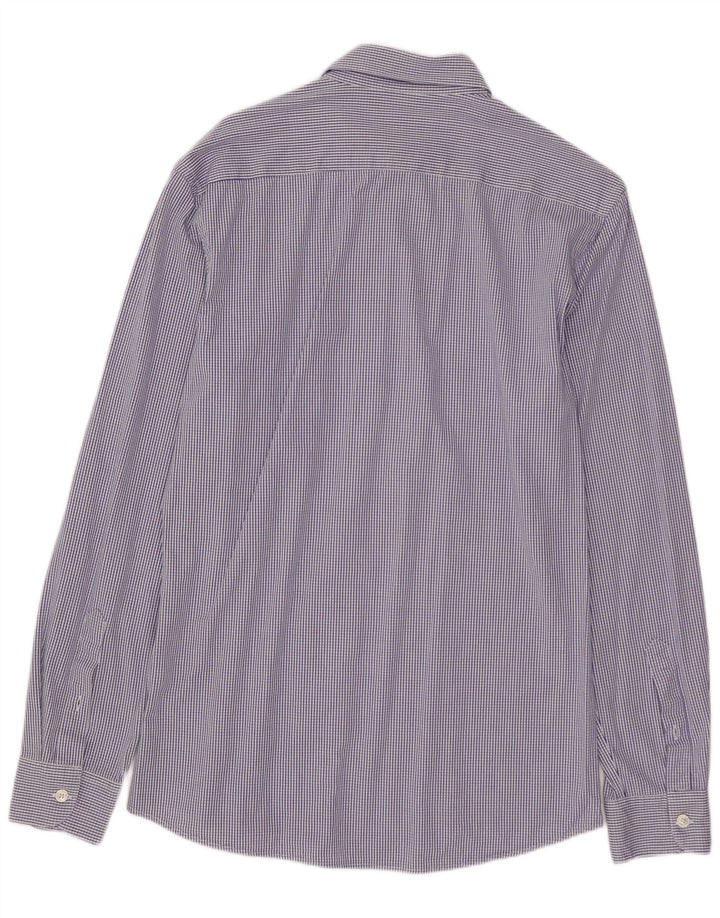 Koszula męska ZARA Slim Fit, bawełniana, w średnią niebieską kratkę
