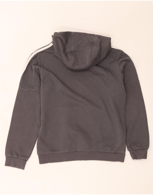 Chłopięca bluza z kapturem Adidas z trzema paskami, 11-12 lat, szara bawełna