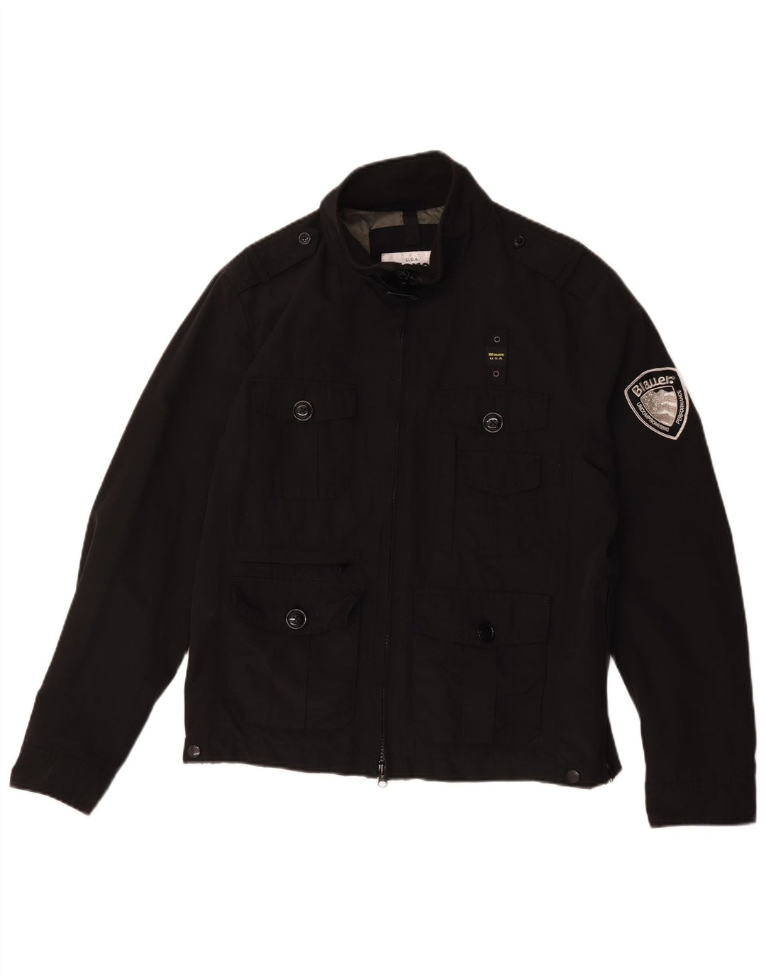 Męska kurtka wojskowa Blauer UK 42 XL, czarna, bawełniana