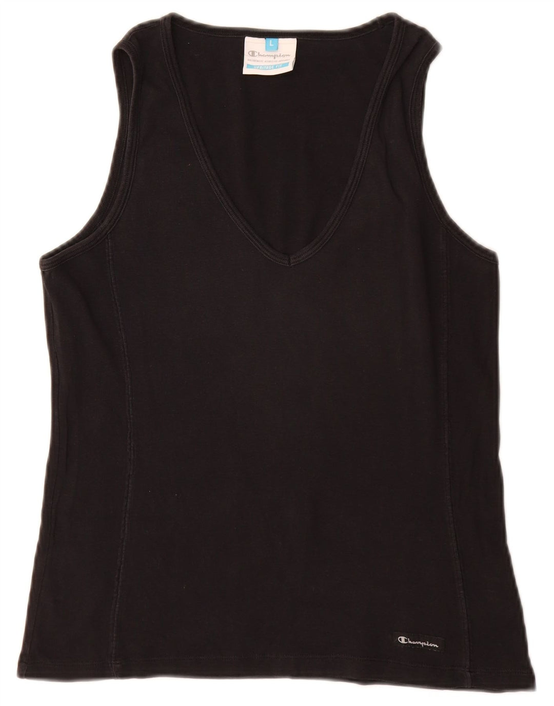 Damska kamizelka Champion Heritage Fit Top UK 14, duża, czarna bawełna