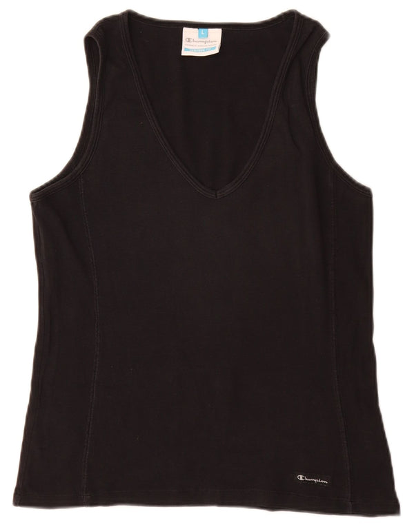 Damska kamizelka Champion Heritage Fit Top UK 14, duża, czarna bawełna