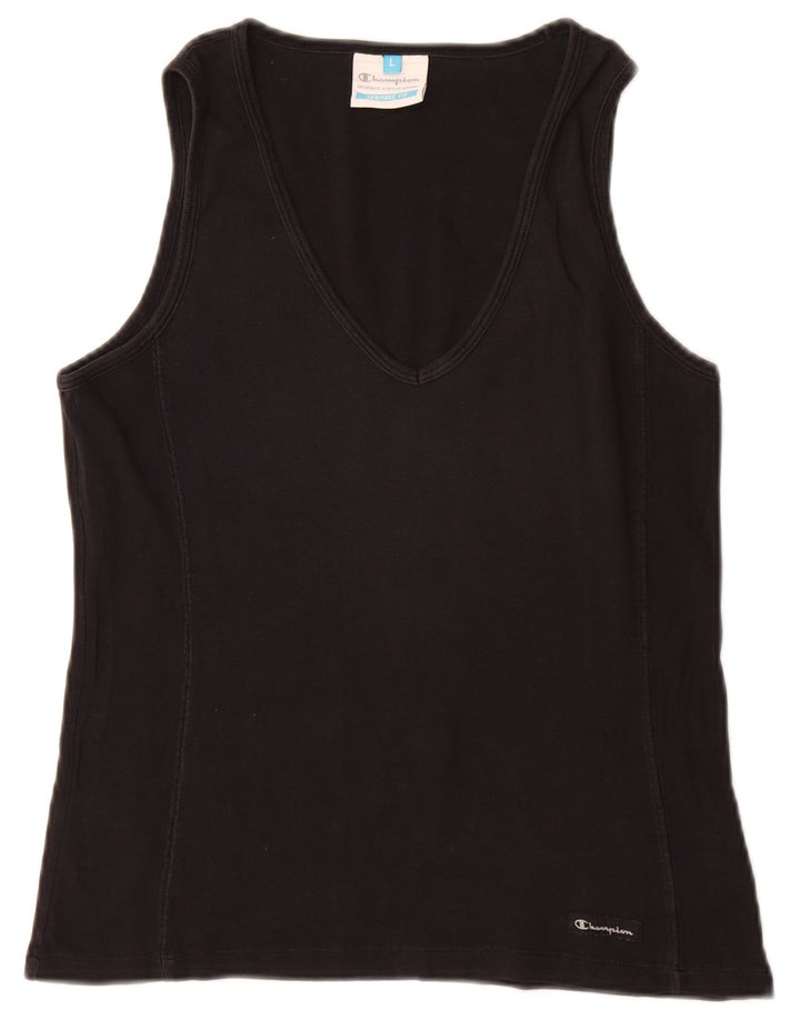 Damska kamizelka Champion Heritage Fit Top UK 14, duża, czarna bawełna