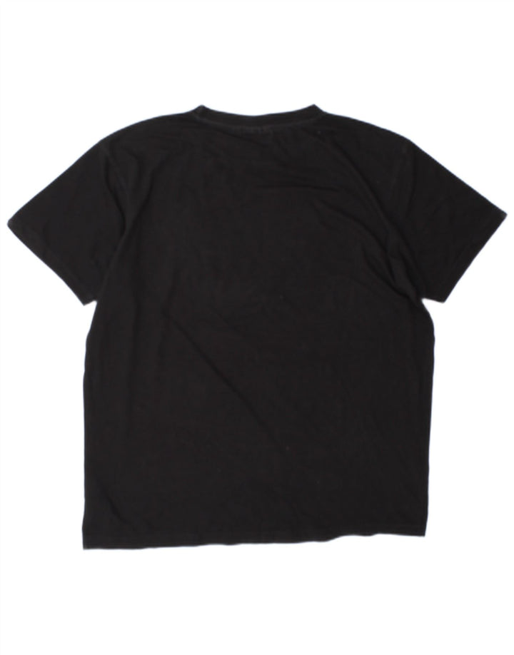 Męski T-shirt z grafiką Fila, duży, czarny, bawełniany