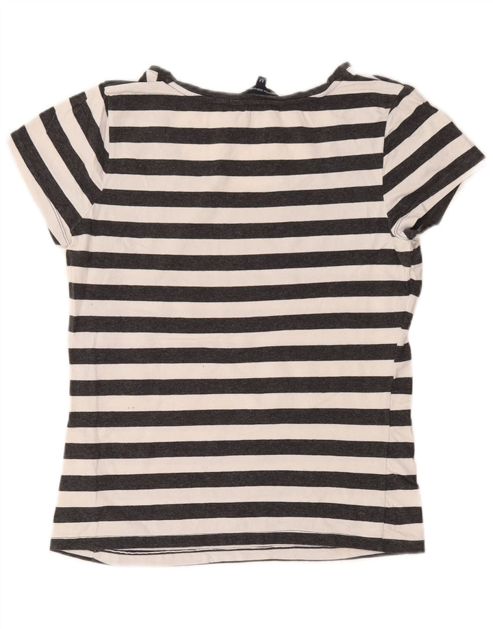 T-shirt damski FRENCH CONNECTION Top UK 12 Średnioszary, bawełniany w paski