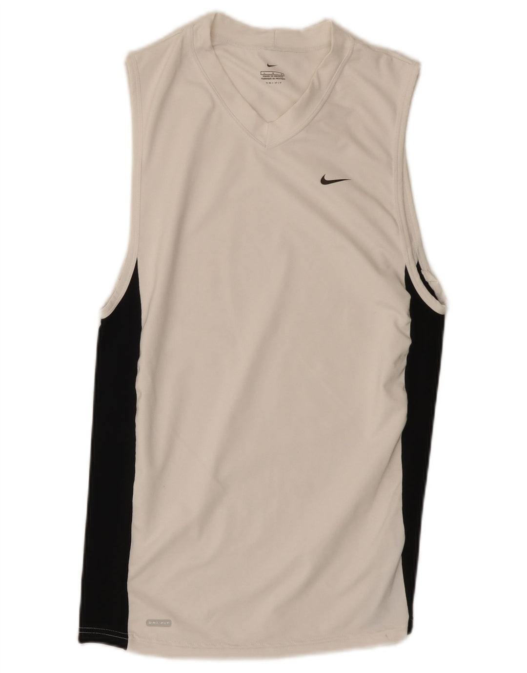 Męska kamizelka Nike Dri Fit, duża, biała, poliestrowa z blokami kolorów