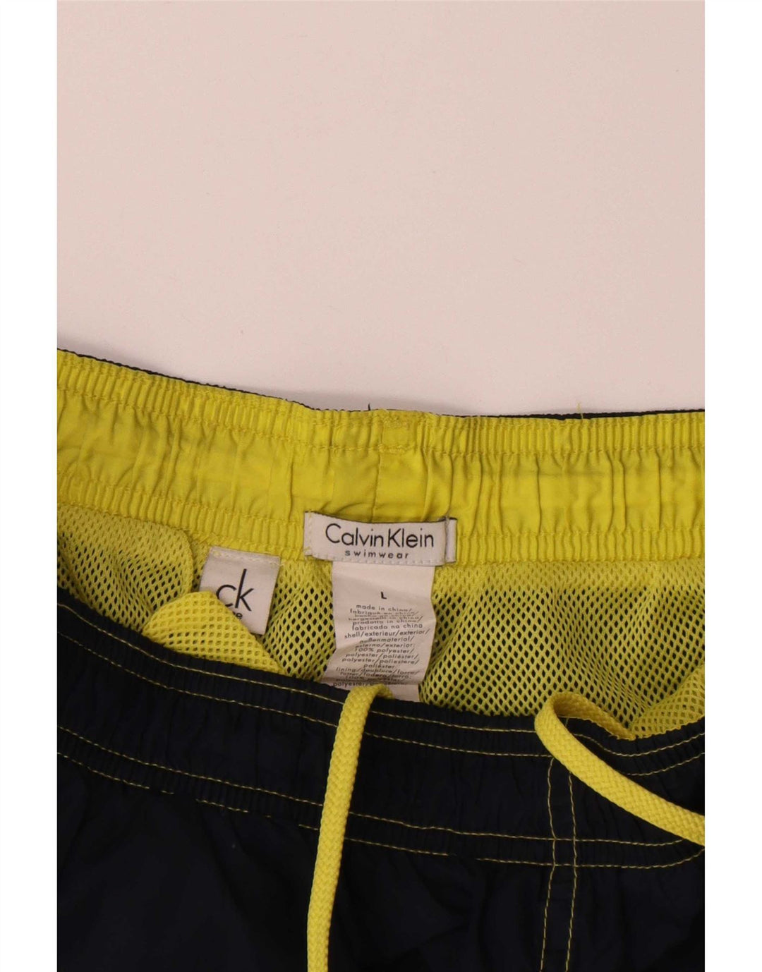 Męskie spodenki kąpielowe Calvin Klein z grafiką, duże, granatowe, z poliestru